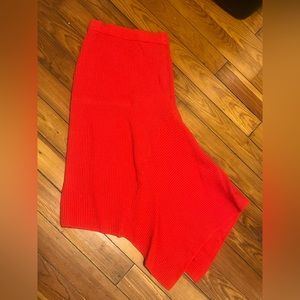 Scoop Red Knit Skirt